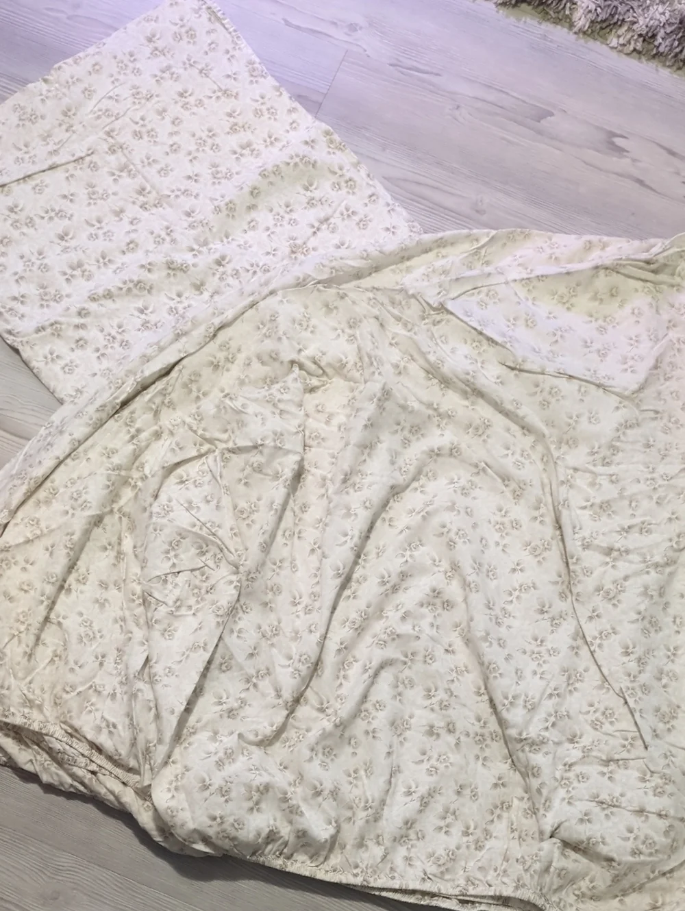 Laura Ashley Lifestyles Queen Sheet Set Floral Cottagecore Brown Tan Cream FLAWS